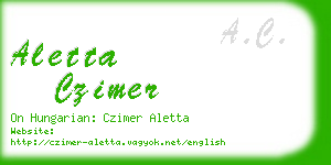 aletta czimer business card